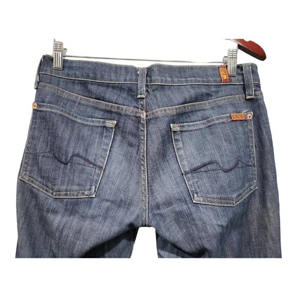7 For All Mankind Women's Size 28 Dark Wash Low Rise Bootcut Denim Jeans - Picture 8 of 13